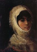 Nicolae Grigorescu Girl with White Veil china oil painting reproduction